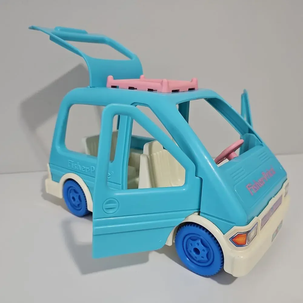 Vintage Fisher Price 90s Loving Family Doll House Furniture Pool Van Dog Cat